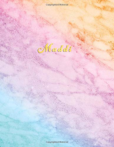 Maddi: Personalized back to school 2019 - 2020 academic diary planner for girls | weekly & monthly sections & blank lined pages