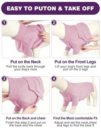 Image of Dog Sweaters for Small Medium Large Dog, Classic Turtleneck Pet Clothes Warm Thermal Doggy Winter Coat, Thick Double Knitting Collar Pullover Cold Weather Puppy Jacket for Indoor & Outdoor Wear