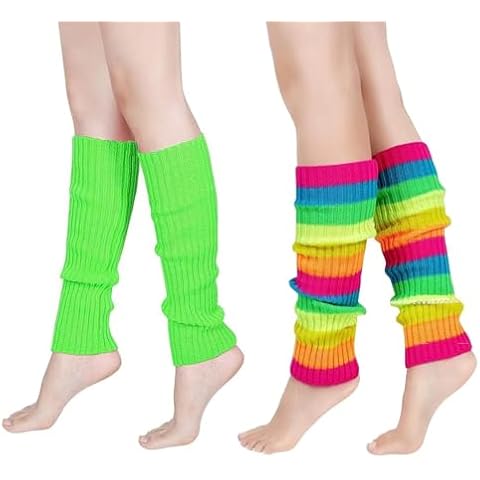 AffeGifts 80s Neon Knitted Leg Warmers Cover