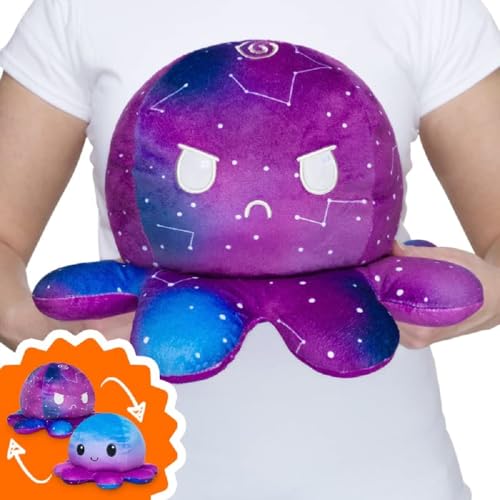 Image of TeeTurtle - Original Reversible Big Octopus Plushie - Galaxy - Huggable and Soft Sensory Fidget Toy Stuffed Animals That Show Your Mood - Gift for Kids and Adults!