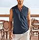 BUNSLOOM Tank Top Herren Sommer Ärmelloses Shirt Beach Henley Casual Hippie Strand Hemd