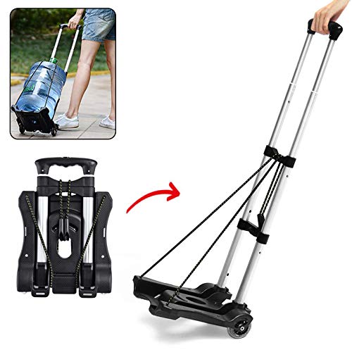 Carrello pieghevole pieghevole portatile in alluminio resistente per bagagli, con cuscinetto fino a 39,9 kg, per auto, casa, ufficio, bagagli, trasloco