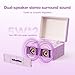 WhatPlus CD Player with Bluetooth Speaker, High-Fidelity Sound, App-Controlled, Magnetic Display for Photos & Pins, Retro Desktop Music Player, Gift for Music Lovers (Light Purple)