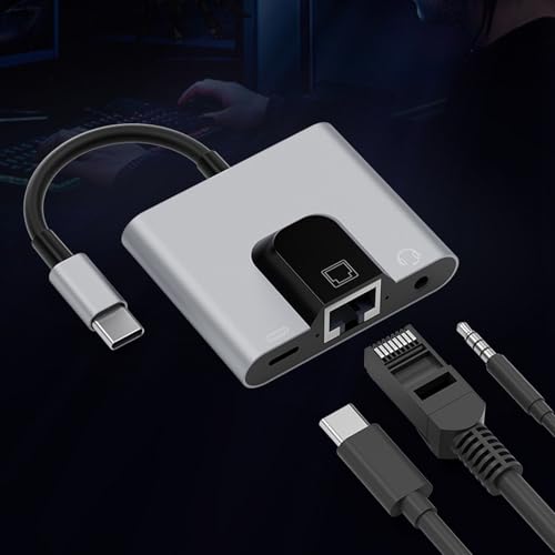 Conector múltiple Ethernet Gigabit con salida de audio 3.5mm 3
