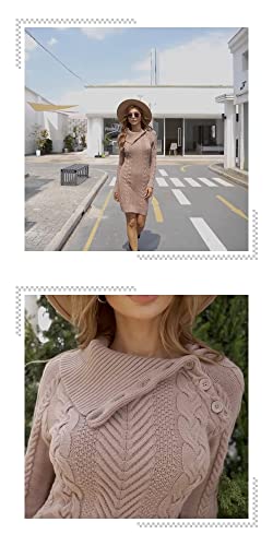 BLENCOT Womens Turtleneck Long Sleeve Elasticity Chunky Cable Knit Pullover Sweaters Jumper4