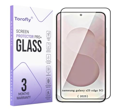 Image of Military-Grade Gorilla Tempered Glass For Samsung Galaxy S25 Edge 5G (Black) Edge To Edge Coverage With Easy Installation Kit (Samsung S25 Edge)