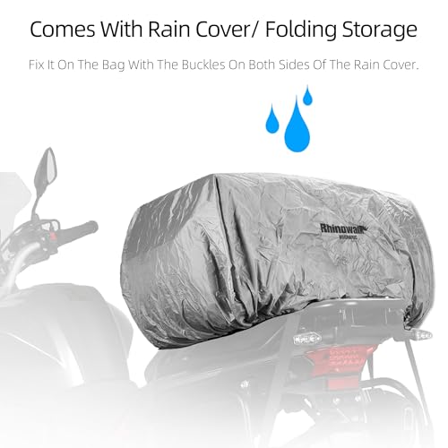 Alforja trasera para motocicleta HUNTVP, impermeable y expandible de 50-70 L, para asiento trasero o rejilla, equipaje de viaje con sistema MOLLE, color negro miniatura 4