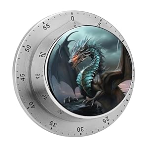 Qsmghkd Drachen-Design Küchentimer 60 Minuten