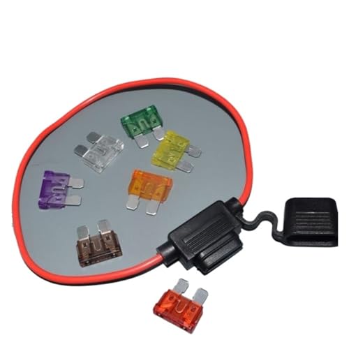 16AGW 30CM auto inline mid In-Line Fuse Holder + 1pcs Fuse Inserts 1A 2A 3A 40A 5A 7.5A 10A 15A 20A 25A 30A 35A 40A (Color : 35A and fuse box) miniatura 1