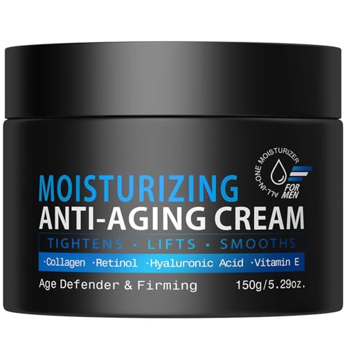 150G Mens Anti-Aging Face Cream Skin Tightening Moisturizer to Reduce Wrinkles & Fine Lines Youthful Hydration for Smoother Firmer Skin. Best Anti-Wrinkle Cream for Men