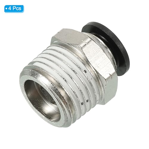 Conexiones de empuje neumáticas de 10 mm para tuberías de aire con rosca recta de 1/2" NPT 4