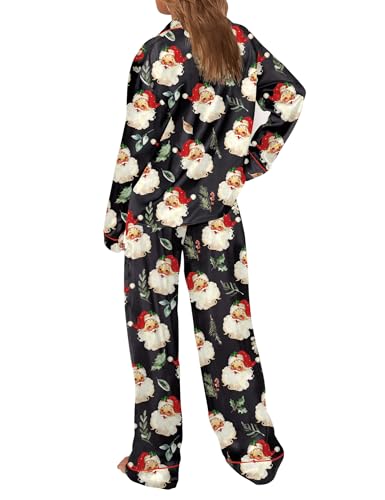 Image of SHESHOW Satin Pajamas for Women Set Long Sleeve Button Down Sleepwear 2 Piece Nightwear Women Pjs Sets Size XS-XXL