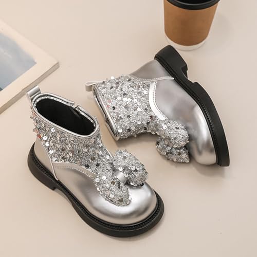 Girls Ankle Boots Fashion Sparkle Sequins Comfy Boots Fashion 2025 New Outdoor Non Slip Girl Riding Dress Boots3