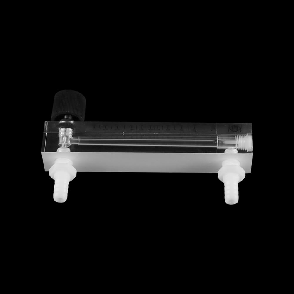 Débitmètre LZQ-7 avec vanne de régulation Débitmètre 1-10 LPM pour Mesure unidirectionnelle du débit d'air et d'oxygène de gaz avec barbillons de 8 mm pour Applications industrielles