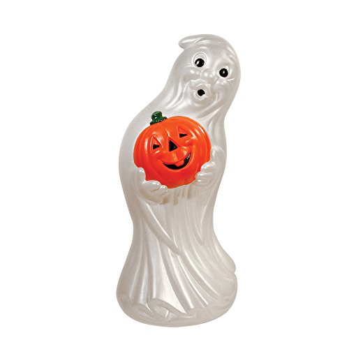 Lighted Blow Mold Ghost with Pumpkin, 33-Inch