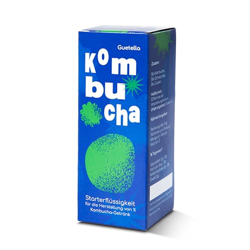 Guetella Líquido Inicial de Cultivo de Kombucha – Base de Té Fermentado – Prepara Tu Propia Bebida de Kombucha Espumosa – Vegano – Reutilizable para Múltiples Lotes