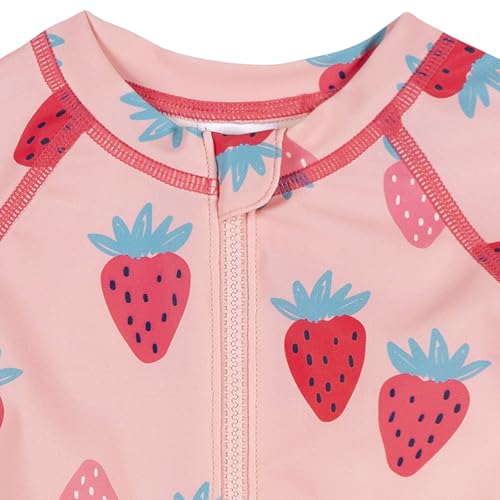Image of Gerber Baby Girls' & Toddler Long Sleeve One Piece Rashguard Swim Romper