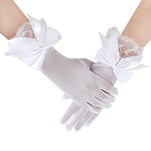 1 Paar Damen Spitzen Handschuhe, Kurze Sommer Elegant Spitzenhandschuhe,...