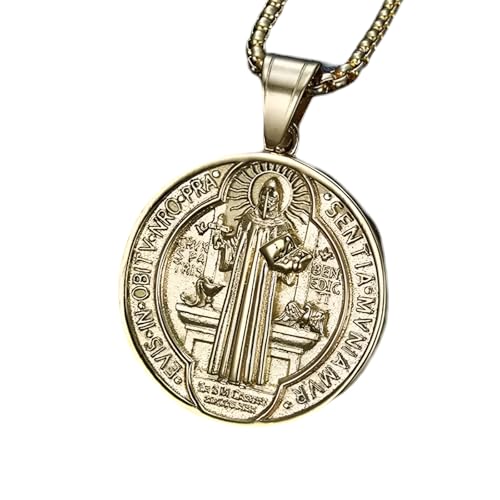Collier médaille de San Benito en argent, le cadeau chrétien idéal pour femme et homme