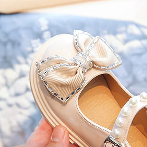 Girls Knee High Snow Boots Casual Shoes Girls Leather Shoes Dress Shoes Thick Sole Pearl Sequins Bowknot Solid Color4