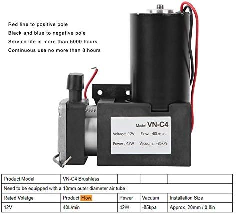 DC12V Mini Vacuum Pump Brushless 40L/min, 42W Vacuum pump -85KPa Industrial Parts VN-C4