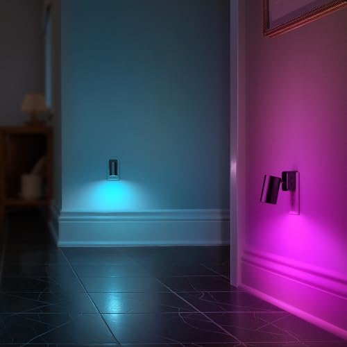 Image of Briignite Night Lights Plug into Wall, 320 Rotation Night Light, RGB Color Changing Nightlight, Spot Light Dimmable Brightness, Dusk to Dawn Nightlight for Bedroom, Spot Light, Kids Room, Stair