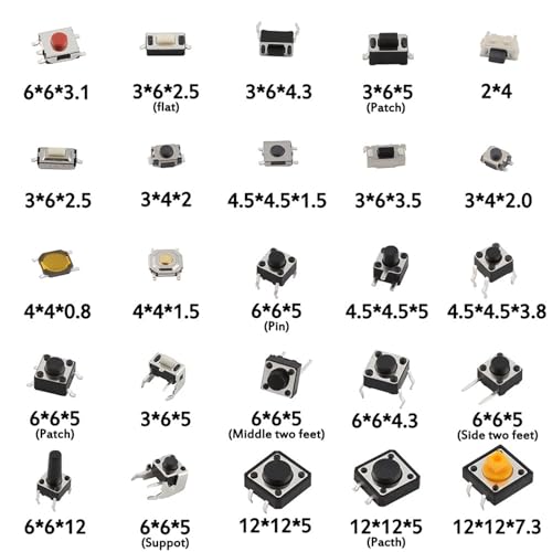 Micropulsadores táctiles Dip y SMD, solución de 25 tipos para arreglar botones de hogar 3