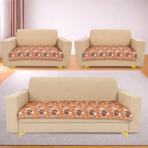 Image of Homerz Premium Printed Quilted Velvet Sofa Slip Cover Protector, Sofa Mat, Exact Size, Antislip Cover (Bloomora, 7 (3+2+2) Seater, Half)