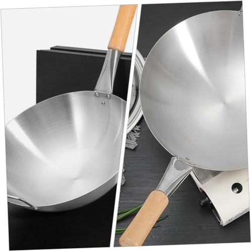 Wok de acero inoxidable con mango de madera VALICLUD miniatura 4