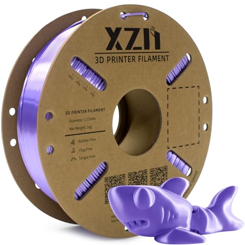 XZN Silk PLA Filament 1.75mm, Metallic Shiny Purple 3D Printer Filament, 1kg...