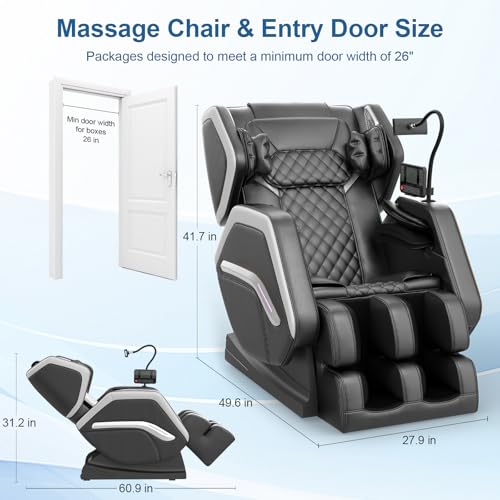Massage Chair Full Body, Zero Gravity Massage Chair 2025 for Back Fatigue with 10 Fixed Rollers, Airbags, Heating, Phone Controller, Bluetooth Speaker, Nightlights for Living Room, Bedroom