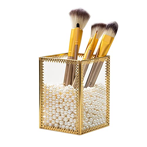 SLHEQING Makeup Brush Holder Organiser Glass Cosmetic Make Up Brush Holder