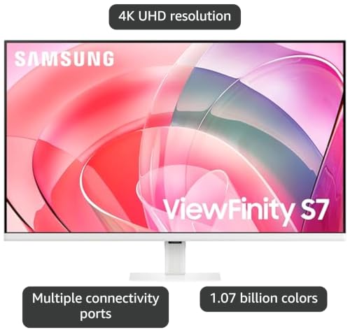 Image of Samsung 32-in S70D 4K HDR LED Computer Monitor - LS32D701EANXZA - White