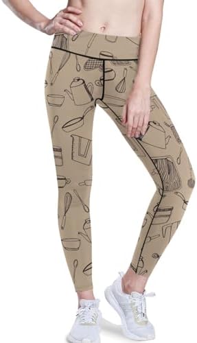 KLL Doodle Kitchen Accessories Long Yoga Leggings for Women Joggers Leggings for Women Tummy Control X-Small