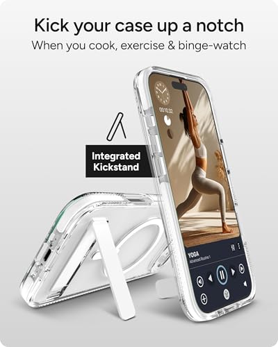 Image of ZAGG Santa Cruz Snap Case with Kickstand for iPhone Air - White, Drop Protection (13ft /4m), MagSafe Charging Compatible, ClearGuard Anti-Yellowing Technology, Scratch Resistant Phone Case