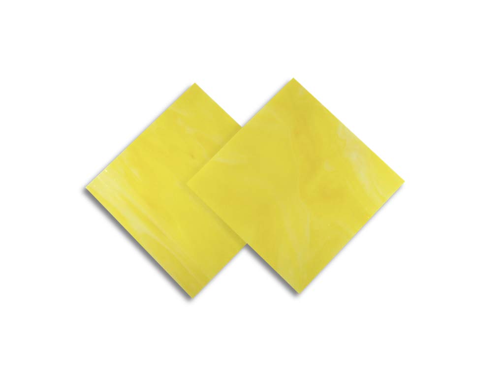 Stained Glass from Sai Mosaic Art, 2 Pc of 4"x4" for Mosaic Work Light Yellow