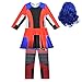 Kosplay Déguisement Descendants 3 Mal/Evie/Belle/Uma Halloween Cosplay Costume avec Gants Enfant