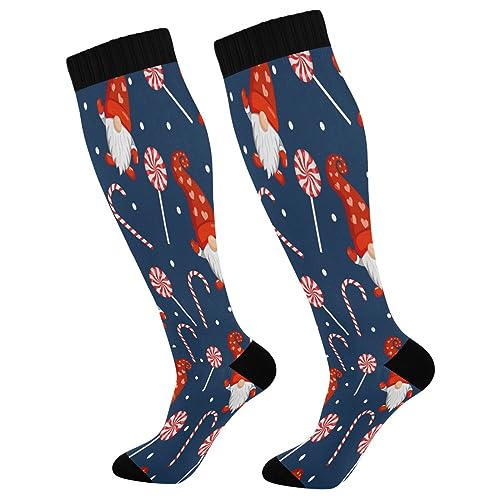 Image of Kigai Christmas Gnomes Compression Socks Women Men Knee High Stockings