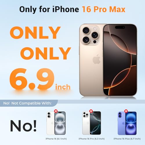 vnnink for iPhone 16 Pro Max Case,Magnetic Matte Military Grade Drop Protection Translucent Cell Phone Cover - Slim Rugged Durable Shockproof Bumper Case-Gray - image 2