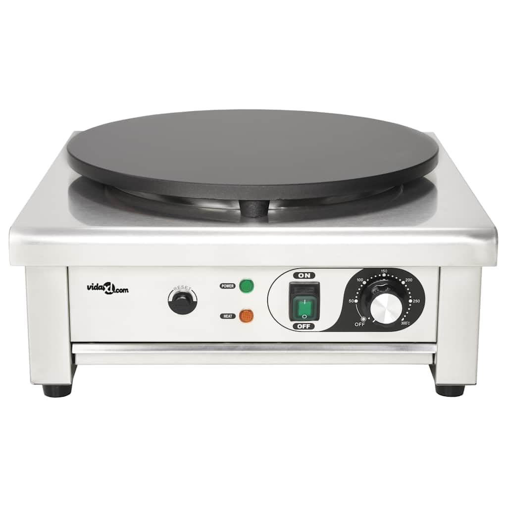 vidaXL Crêpière Électrique avec Bac Récupération Anti-adhérent 3000W Galette