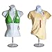 Mannequin Torso Set, Male + Female Dress Form Hollow Back Body Tshirt Display, w/Metal Stand for Counter Top by EZ-Mannequins for Craft Shows, Photos or Design, Easy to Assemble and Store, S-M Sizes