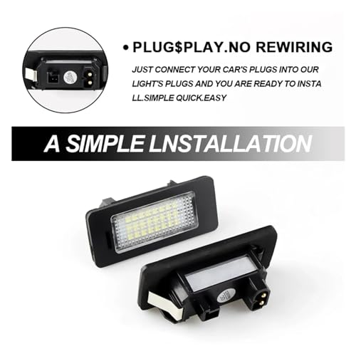 Luces matrícula LED Canbus E39 E90 E70 con 2 unidades de luz blanca para placa trasera 5