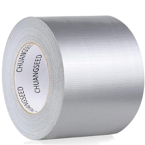 Image of CHUANGSEED 1Pack silver Cloth waterproof gaffer grey duct Tape 75mm x 50m adhesive cloth repair tape Heavy Duty for Repairing, Sealing Adhesive Tape