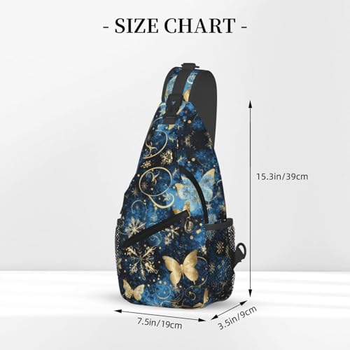 Image of Christmas Snowflake Butterfly-5 Crossbody Bag Sling Bag Backpack Chest Bags Shoulder Bag for Women Men