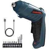 HANMATEK 電動ドライバー 小型 電動ドリル コードレス 3.6V 1500mAh 正逆転可能 照明機能付き 10本ビット DIY 家具組み立て 工具セット初心者向け ES1 日本語説明書