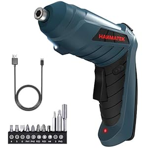 Electric Screwdriver,HANMATEK Cordless Screwdriver Tool Rotated 90 Degrees with Rechargeable Battery & LED Light for…