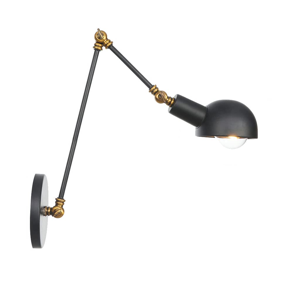 FYZDLAOR Hardwired Industrial Wall Sconce,Industrial Style Wrought Iron Long Arm Sconces,for Kitchen Bedroom wayaisle Stairs Corridor Balcony Restaurant Bar