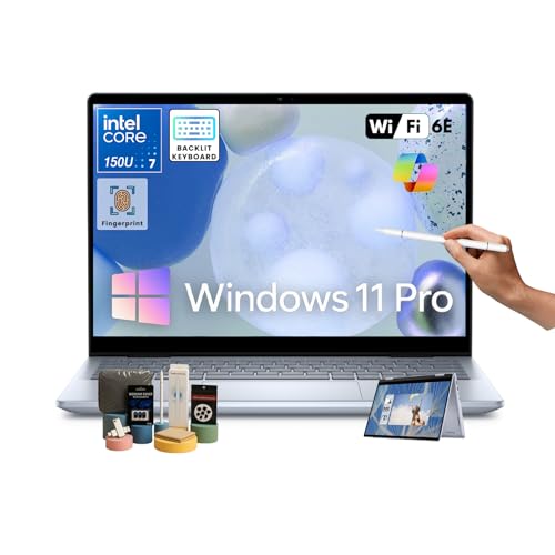 Image of Dell Inspiron 14 inch 2-in-1 Business Laptop, FHD+ Touchscreen Display, Intel 10-Core 7 150U, Backlit KB, Fingerprint, Wi-Fi 6E, Win 11 Pro, Copilot, Accessories, FHD Webcam (64GB DDR5 + 2TB SSD)