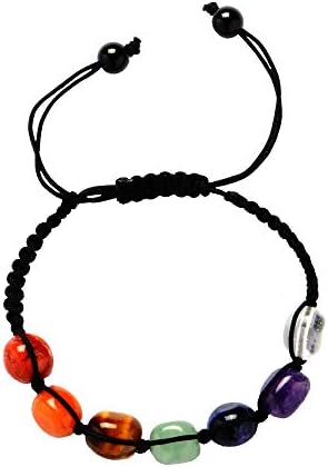 NA Healing Crystal Bracelet 7 Chakra Stone Bead Lucky Natural Gemstones Braided Bracelet for Men Women Reiki Yoga