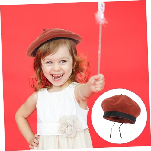 FRCOLOR 1Pc Wool Beret Hat Fashionable Autumn Accessory for Warm and Comfortable Design Creative Style for Boys and Premium Quality Wool for Everyday Orange4